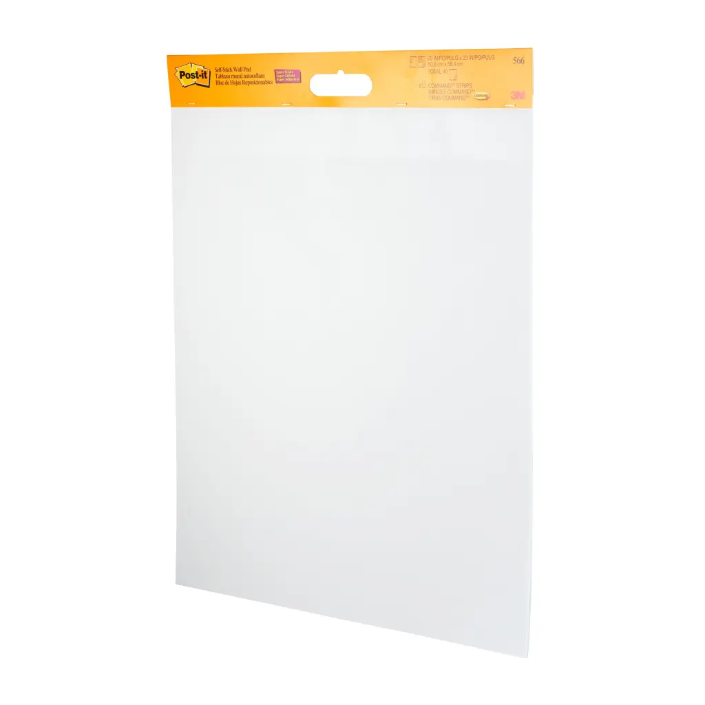 Post-it® Super Sticky Self Stick Wall Pad Meeting Chart 566 White 58.4 cm x 50.8 cm 20 Sheets/Pad 2 Pads/Pack 100% PEFC SGSCH-PEFC-COC-110078 + 8