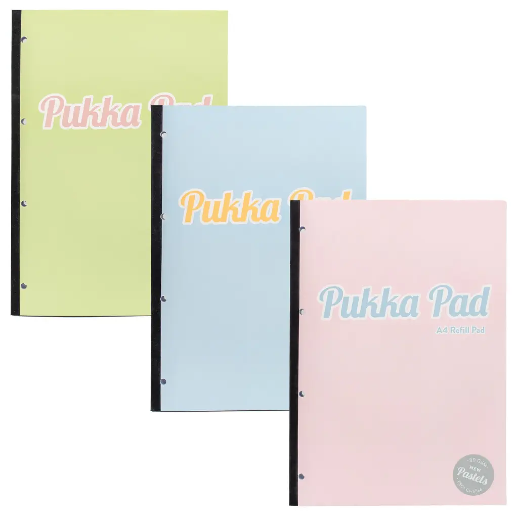 Pukka A4 Pastel Refill 400-page Pad PK3