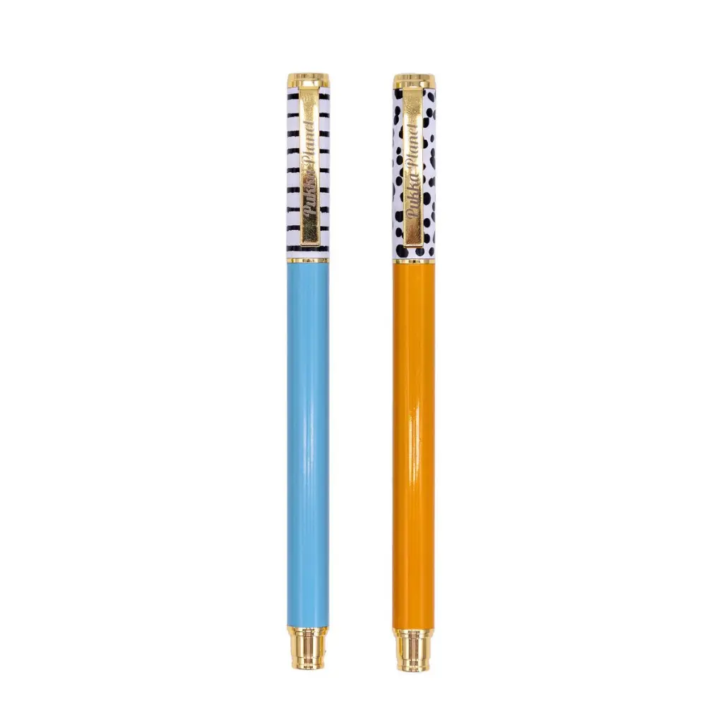 Pukka Planet Gel Pen (Pack of 2) - Blue/Orange