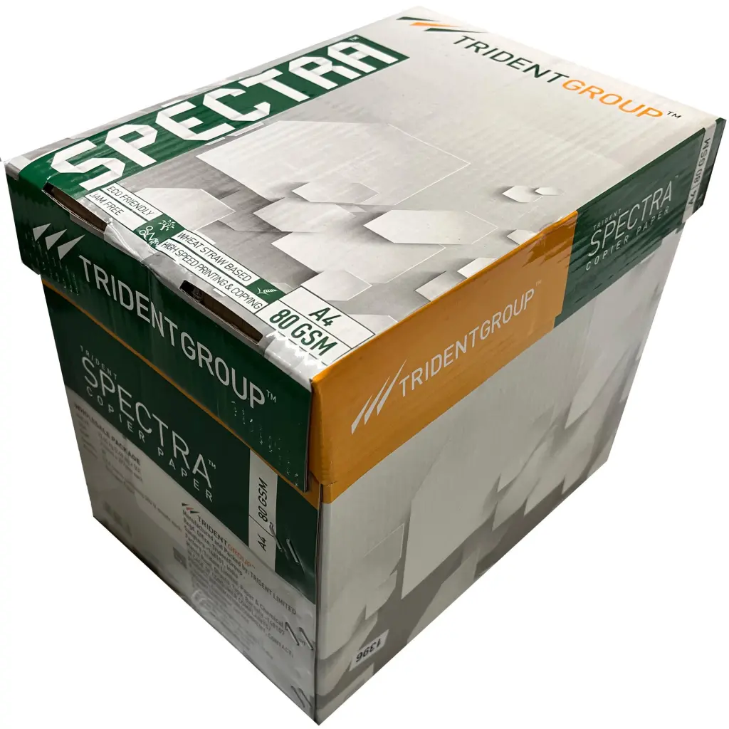 REAM - Eco Friendly Trident Spectra 80GSM Wheat Straw based made from 100% agricultural residue ream of A4 Copier Paper (500 sheets)