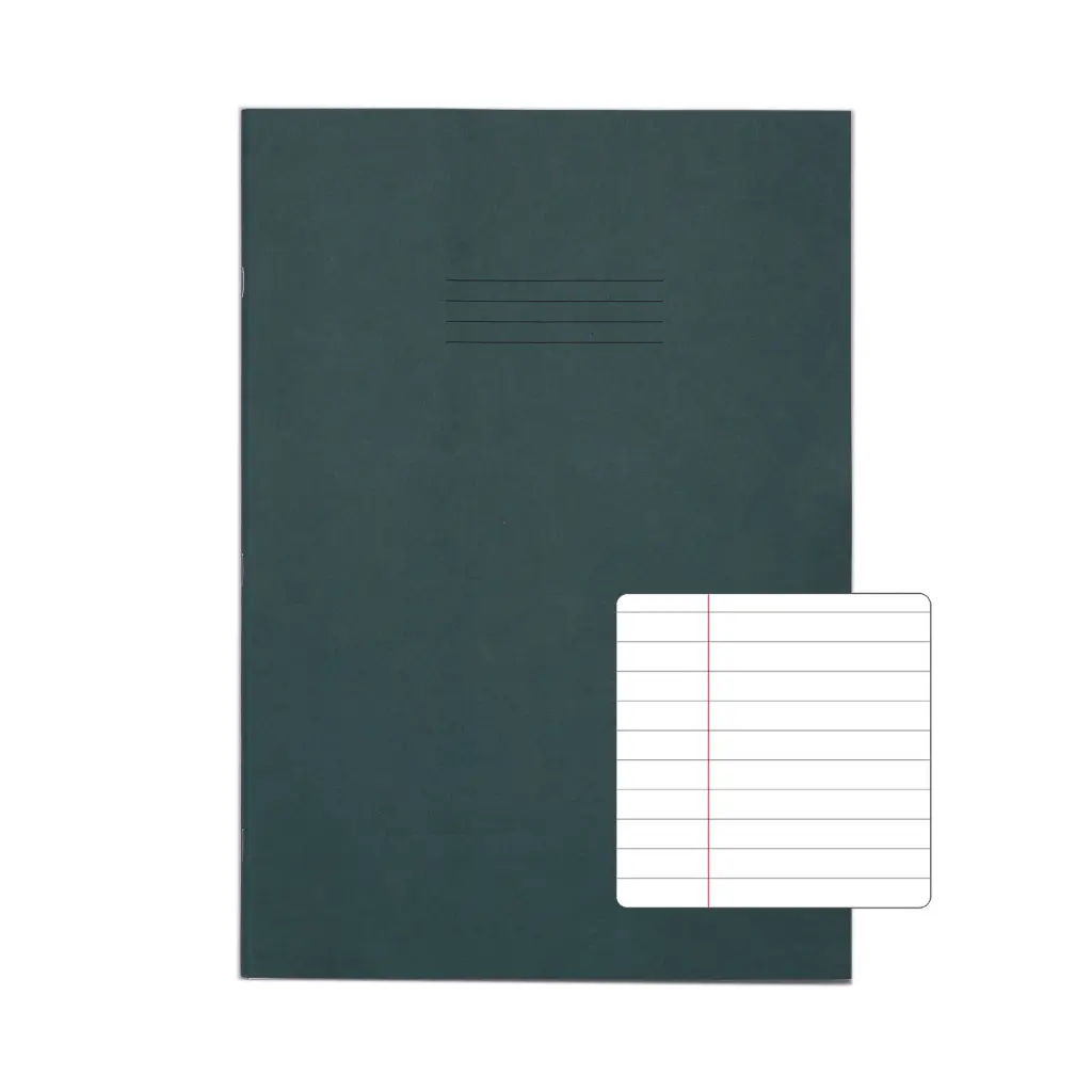RHINO 13 x 9 Oversized Exercise Book 80 Page Dark Green F8M (Pack of 10)
