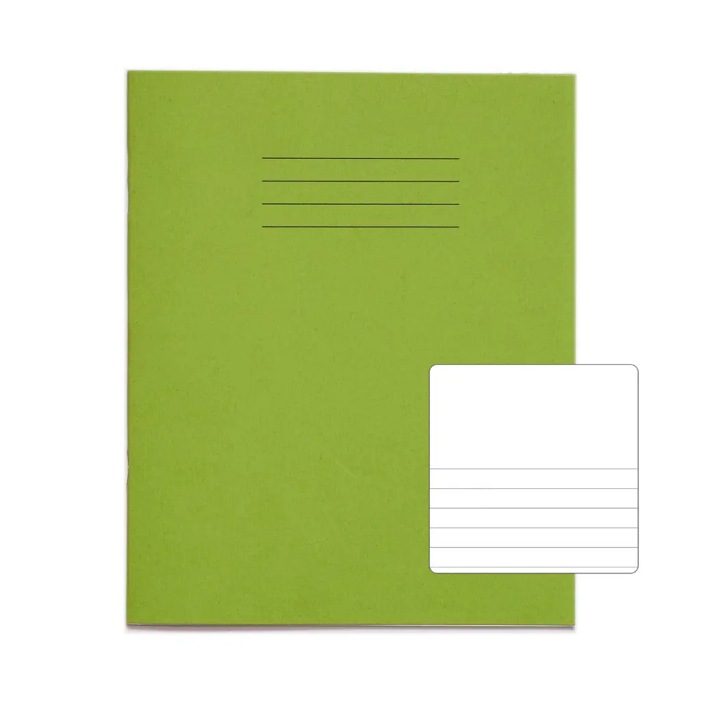 RHINO 8 x 6.5 Exercise Book 32 Page Light Green TB/F8 (Pack of 10)