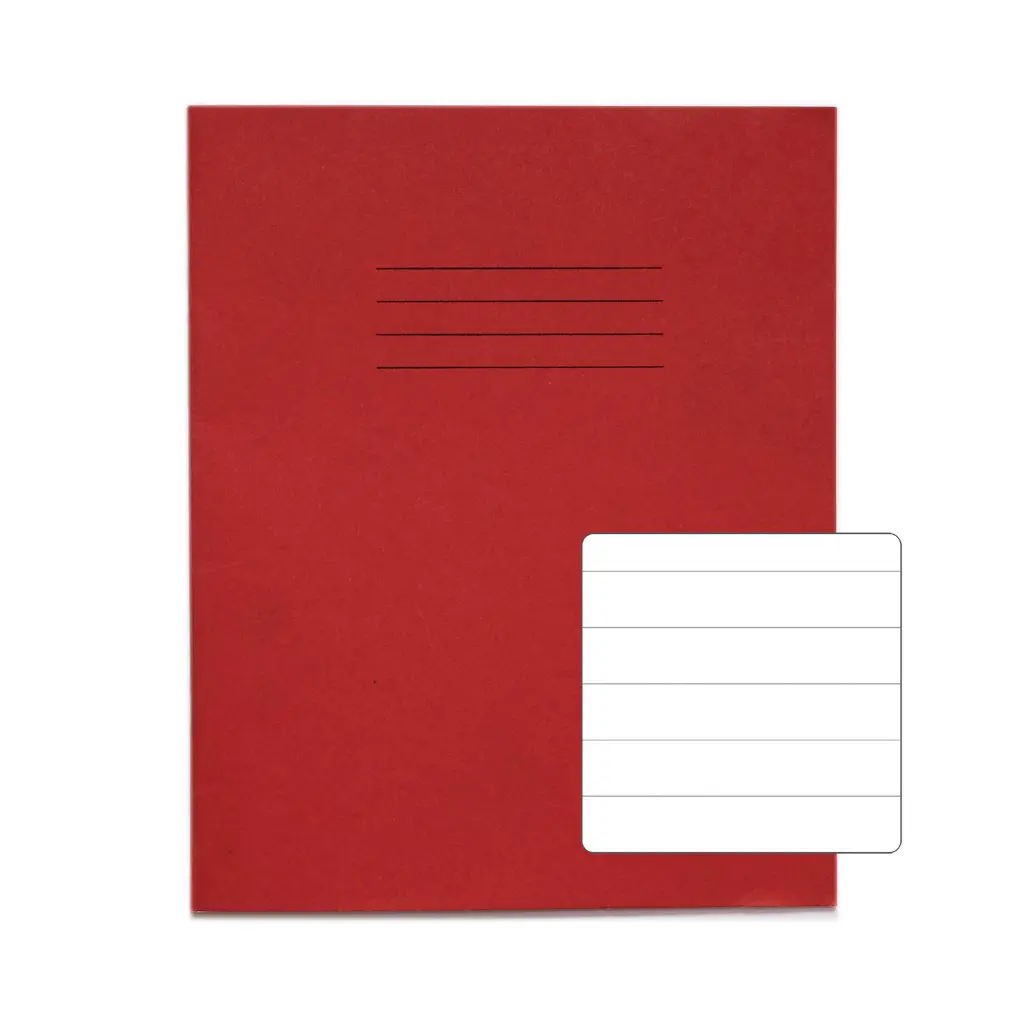 RHINO 8 x 6.5 Exercise Book 32 Page Red F15 (Pack of 100)