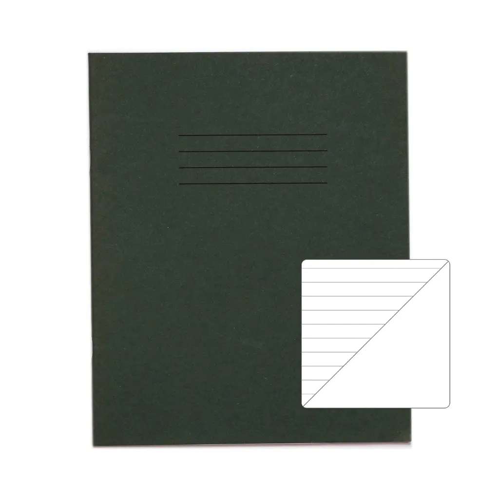 RHINO 8 x 6.5 Exercise Book 48 Page Dark Green F8/B (Pack of 100)