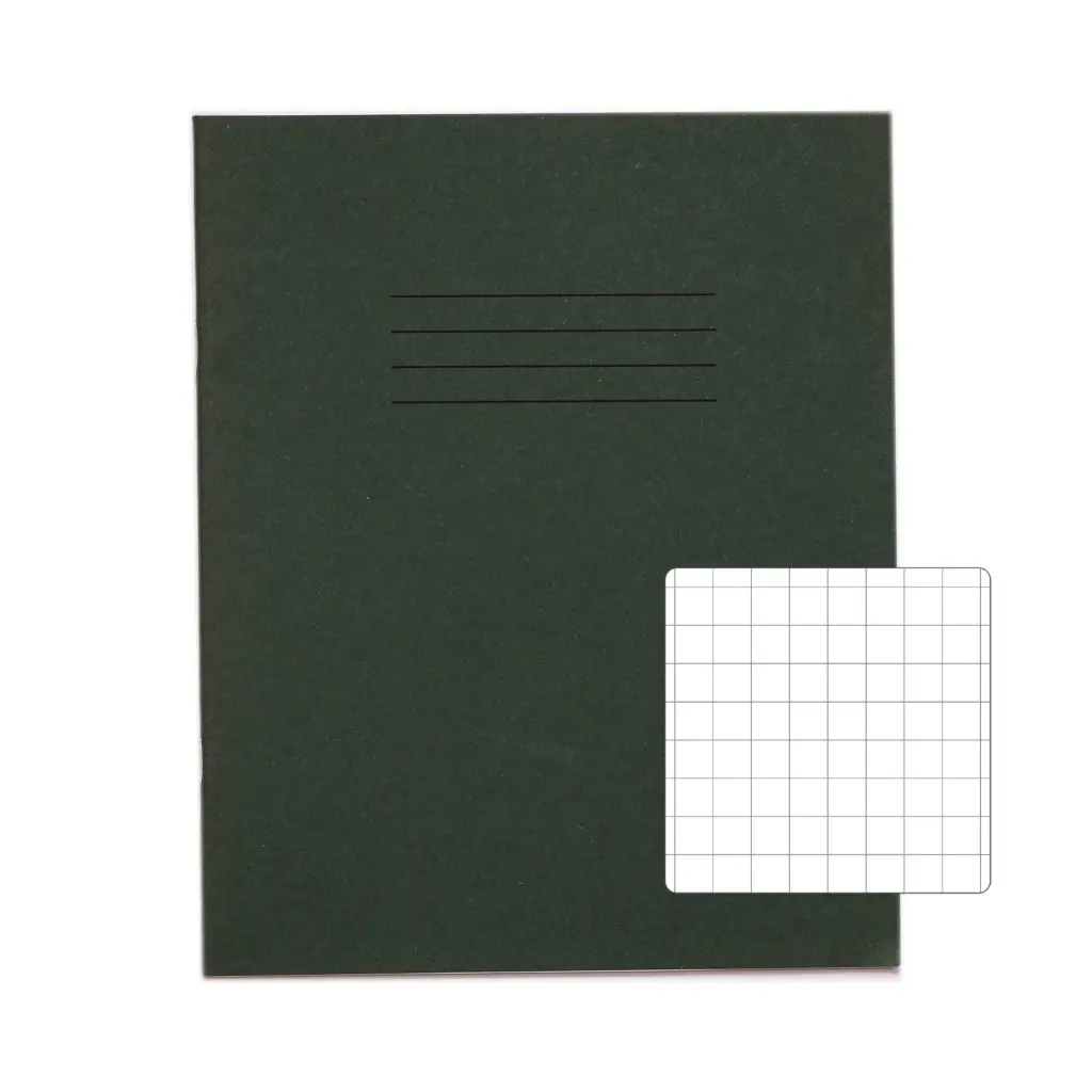 RHINO 8 x 6.5 Exercise Book 48 Page Dark Green S10 (Pack of 100)