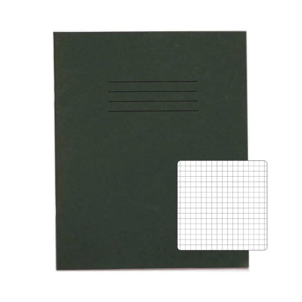 RHINO 8 x 6.5 Exercise Book 48 Page Dark Green S5 (Pack of 100)