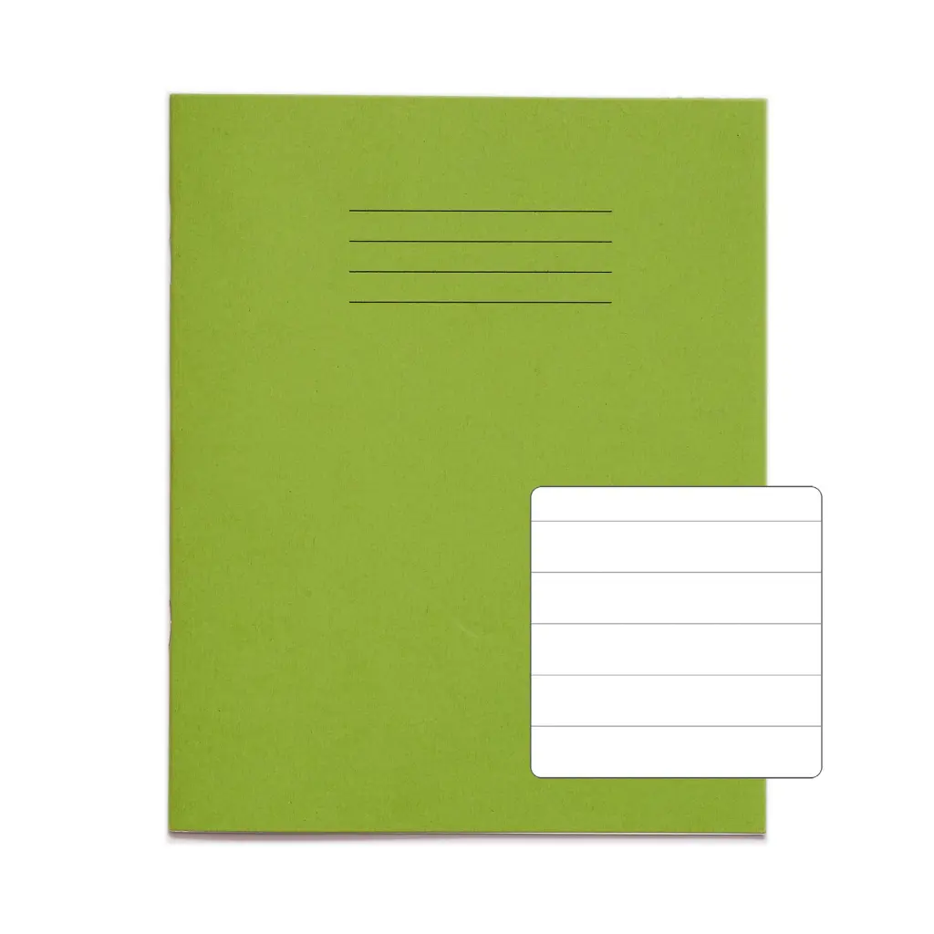 RHINO 8 x 6.5 Exercise Book 48 Page Light Green F15 (Pack of 10)