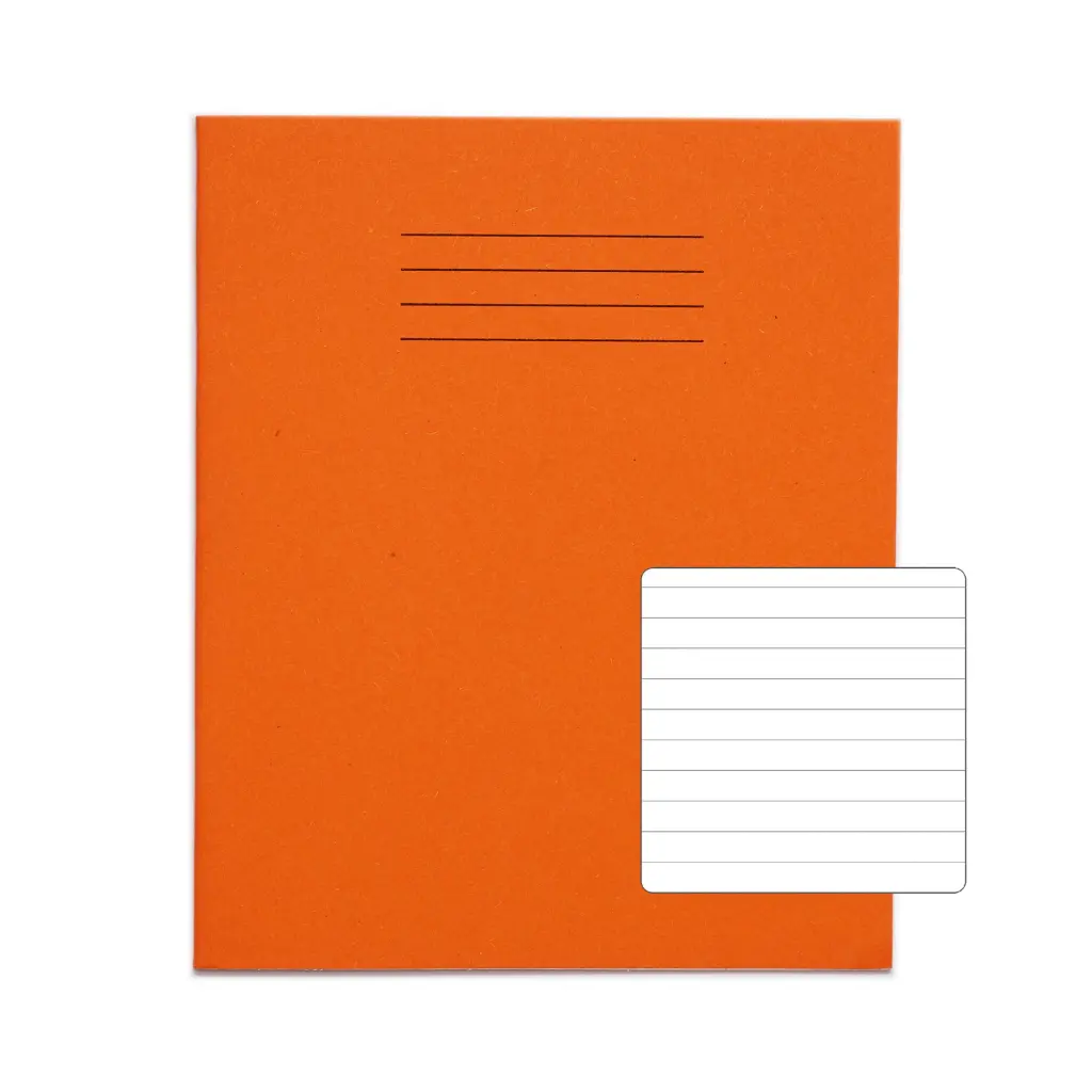 RHINO 8 x 6.5 Exercise Book 48 Page Orange F8 (Pack of 10)
