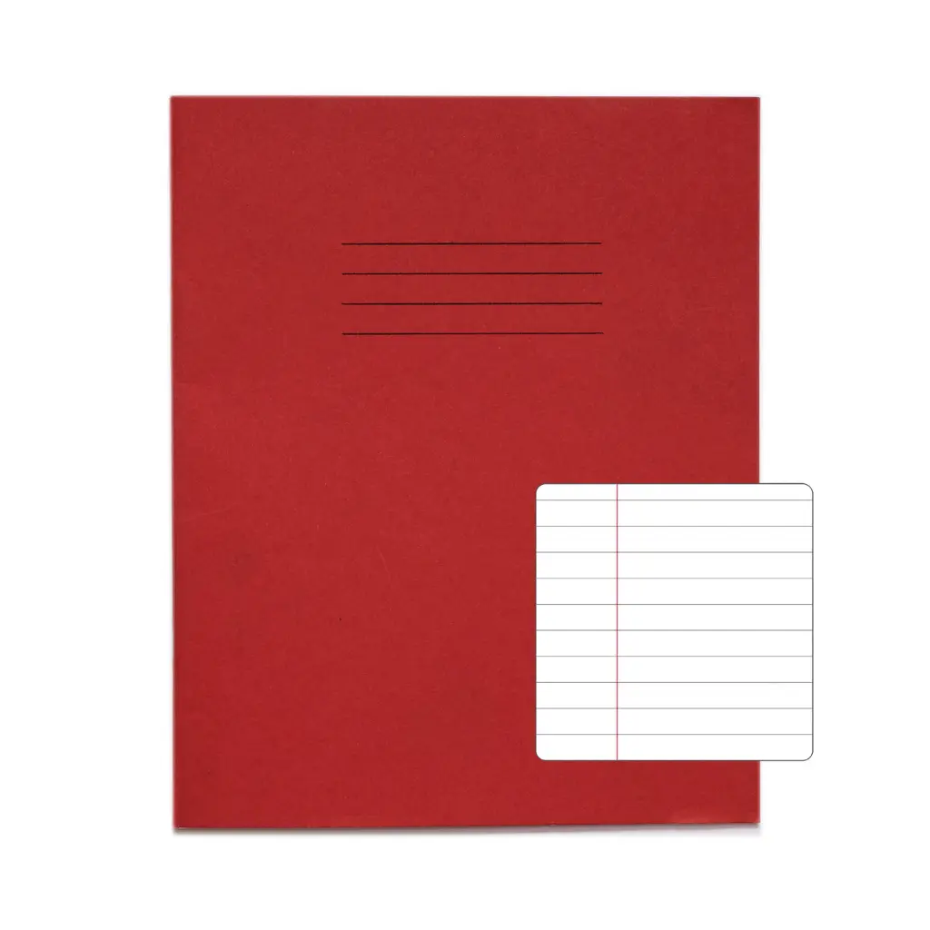 RHINO 8 x 6.5 Exercise Book 48 Page Red F8M (Pack of 10)