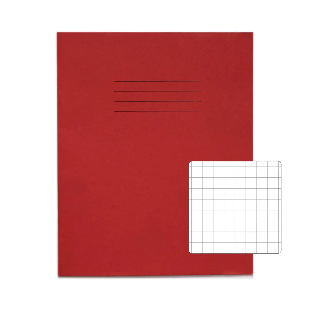 RHINO 8 x 6.5 Exercise Book 48 Page Red S10 (Pack of 10)