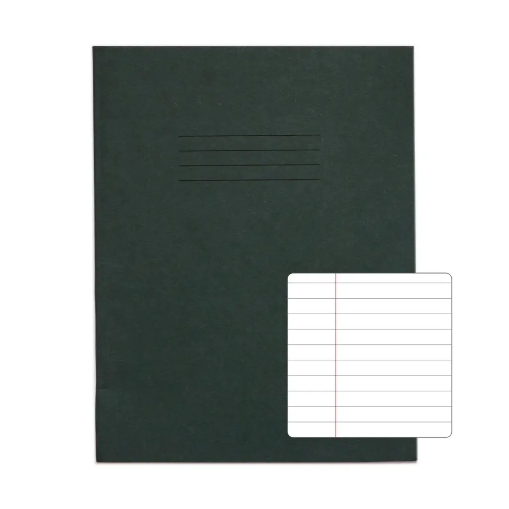 RHINO 9 x 7 Exercise Book 48 Page Dark Green F8M (Pack of 100)