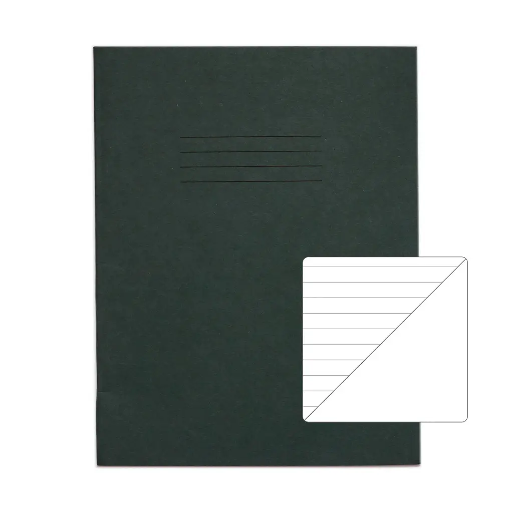RHINO 9 x 7 Exercise Book 80 Page Dark Green F8/B (Pack of 10)