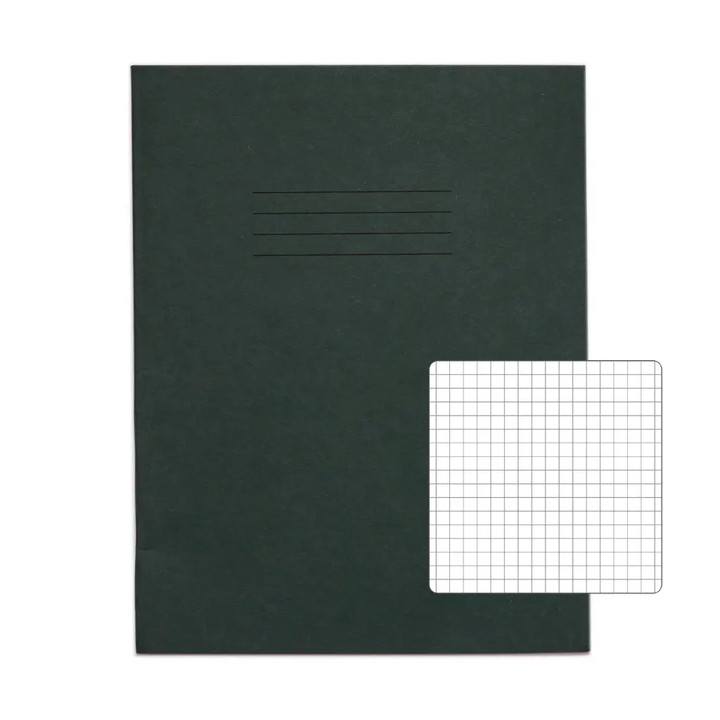 RHINO 9 x 7 Exercise Book 80 Page Dark Green S5 (Pack of 10)