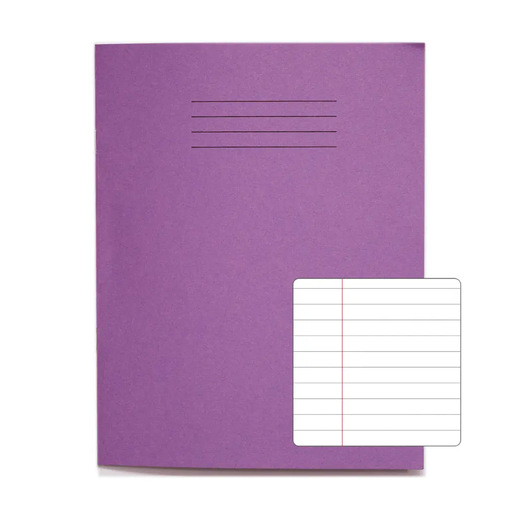 RHINO 9 x 7 Exercise Book 80 Page Purple F8M (Pack of 100)