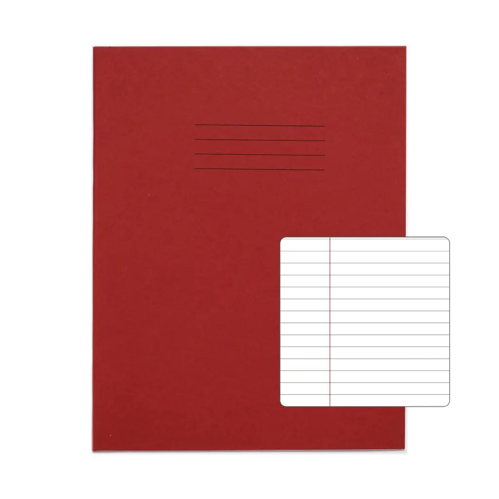 RHINO 9 x 7 Exercise Book 80 Page Red F6M (Pack of 10)