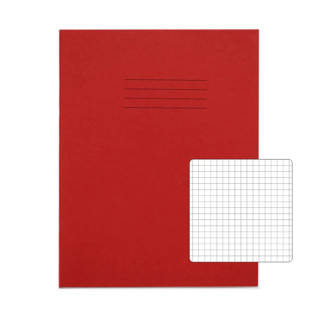 RHINO 9 x 7 Exercise Book 80 Page Red S5 (Pack of 100)