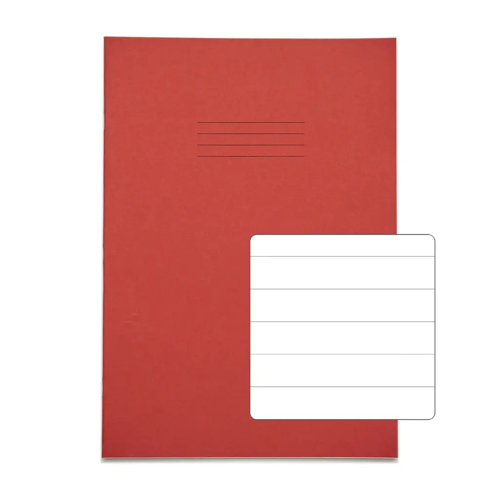 RHINO A4 Exercise Book 48 page Red F15 (Pack of 100)