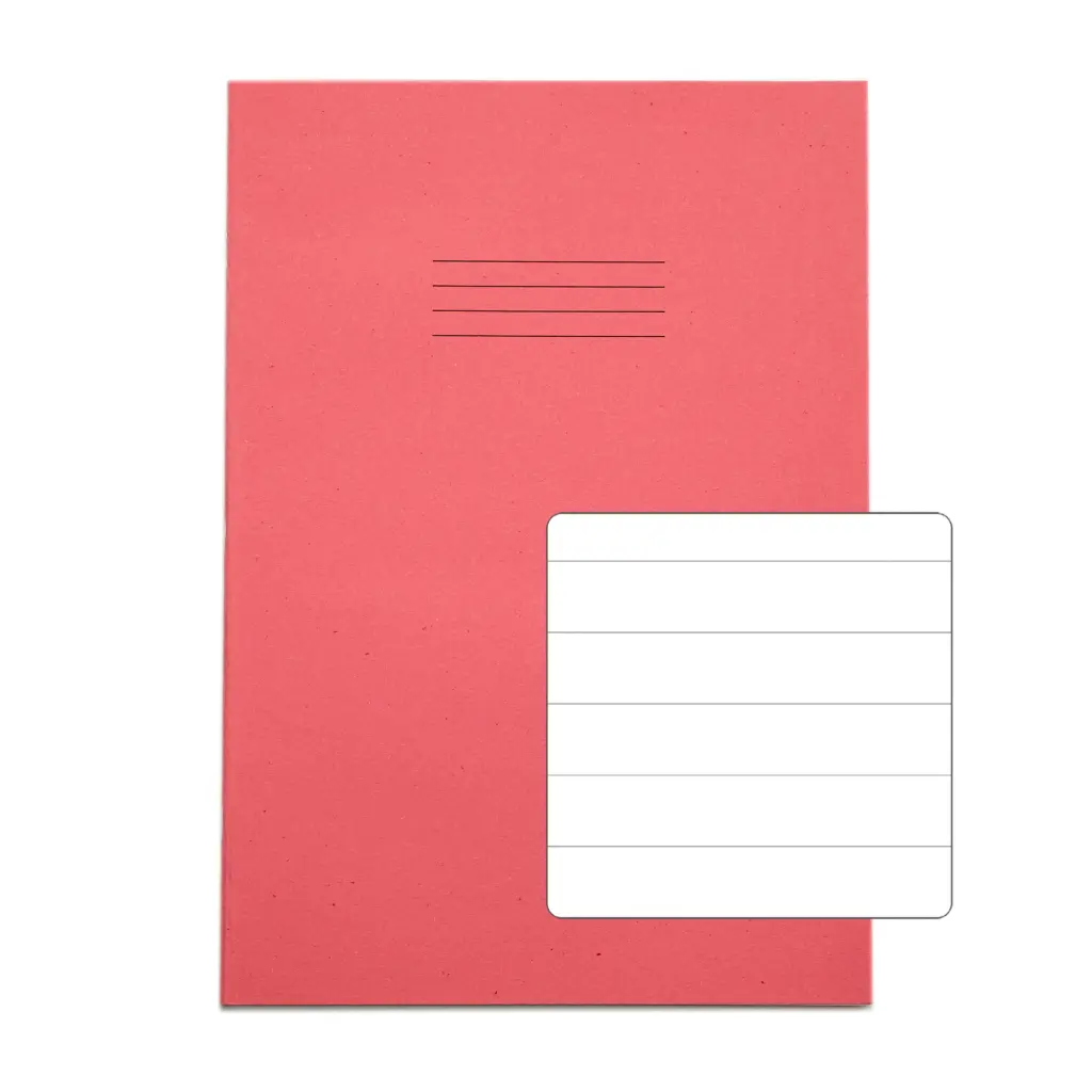 RHINO A4 Exercise Book 64 Page Pink F15 (Pack of 10)