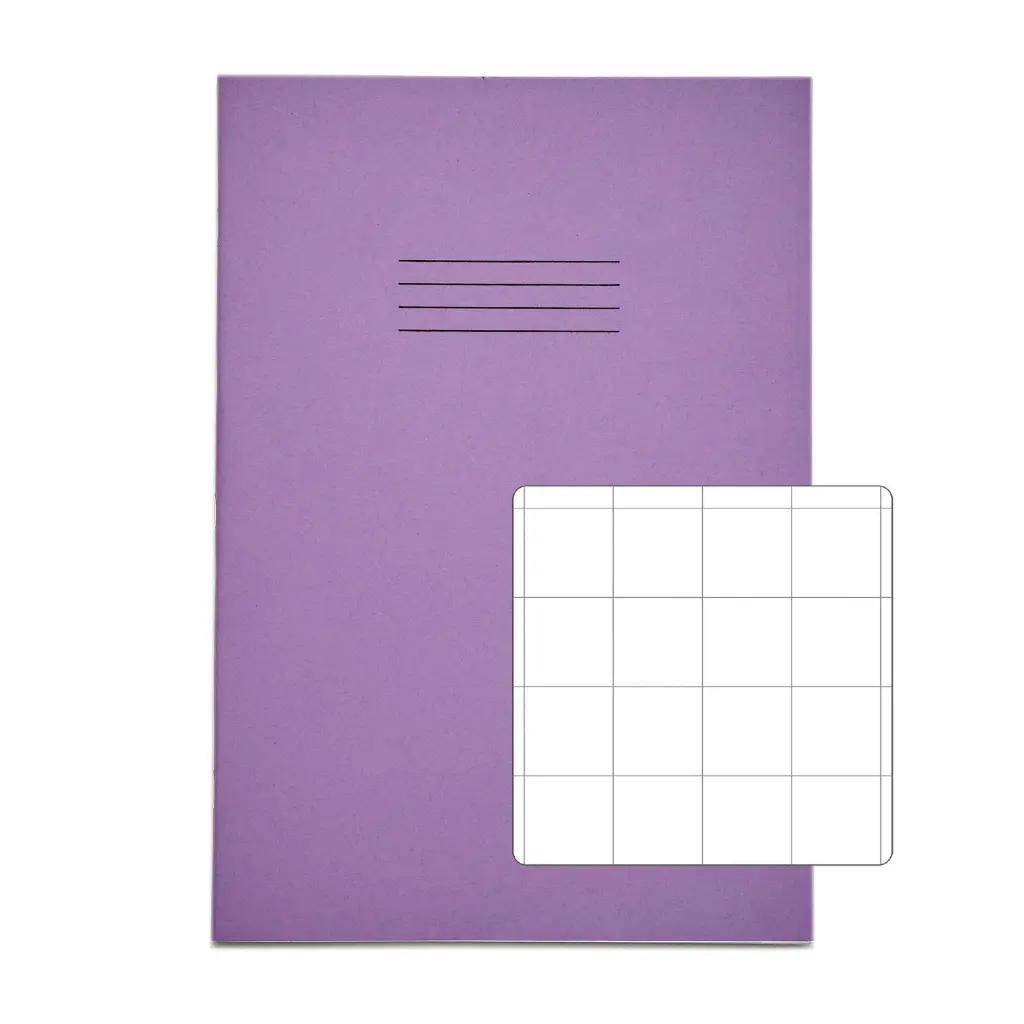 RHINO A4 Exercise Book 64 Page Purple S20 (Pack of 50)