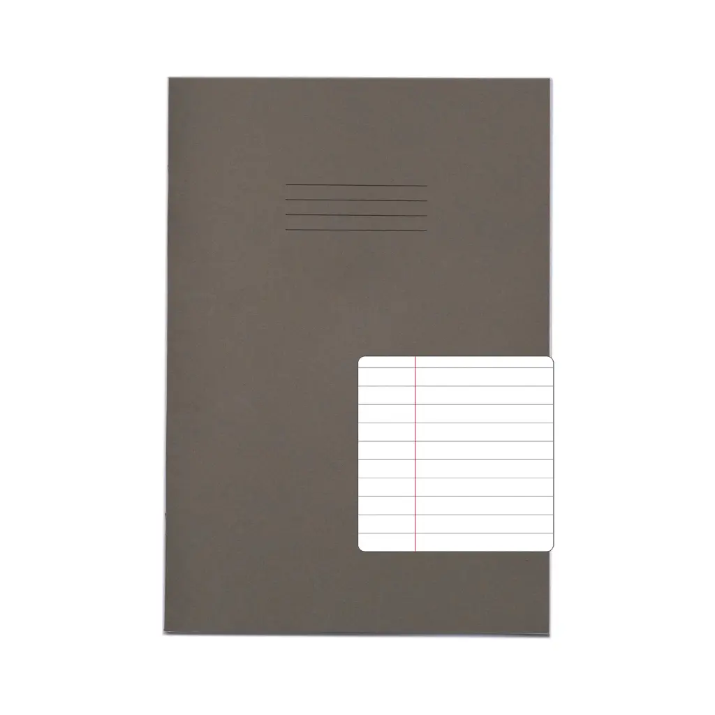 RHINO A4 Exercise Book 80 Page Grey F8M (Pack of 10)
