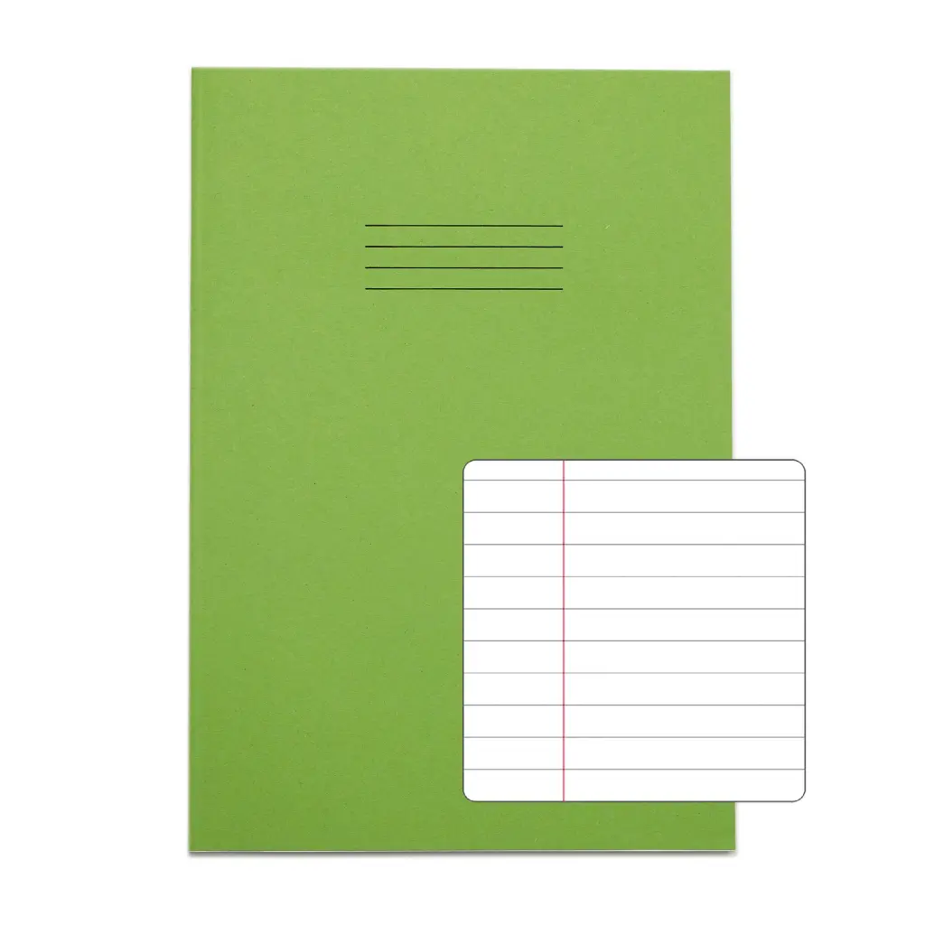 RHINO A4 Exercise Book 80 Page Light Green F8M (Pack of 50)