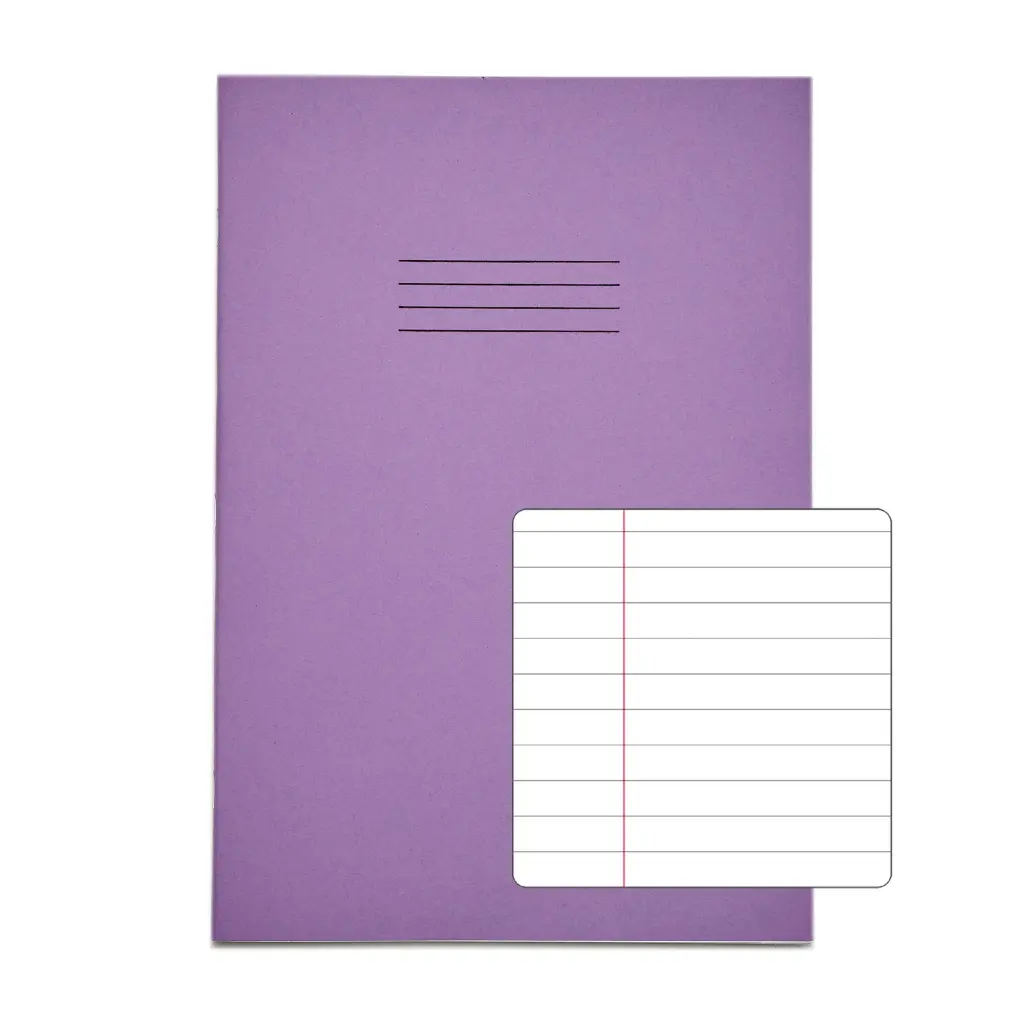 RHINO A4 Exercise Book 80 Page Purple F8M (Pack of 10)