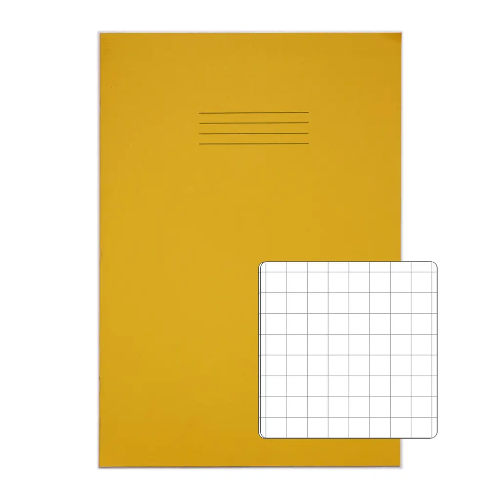 RHINO A4 Exercise Book 80 Page Yellow S10 (Pack of 10)