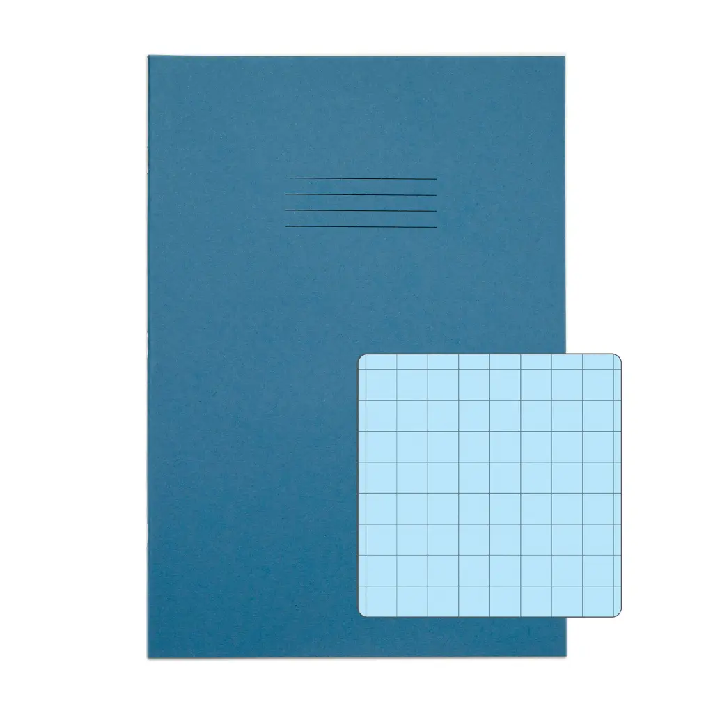 RHINO A4 Special Exercise Book 48 Page Light Blue with Tinted Blue Paper S10 (Pack of 10)