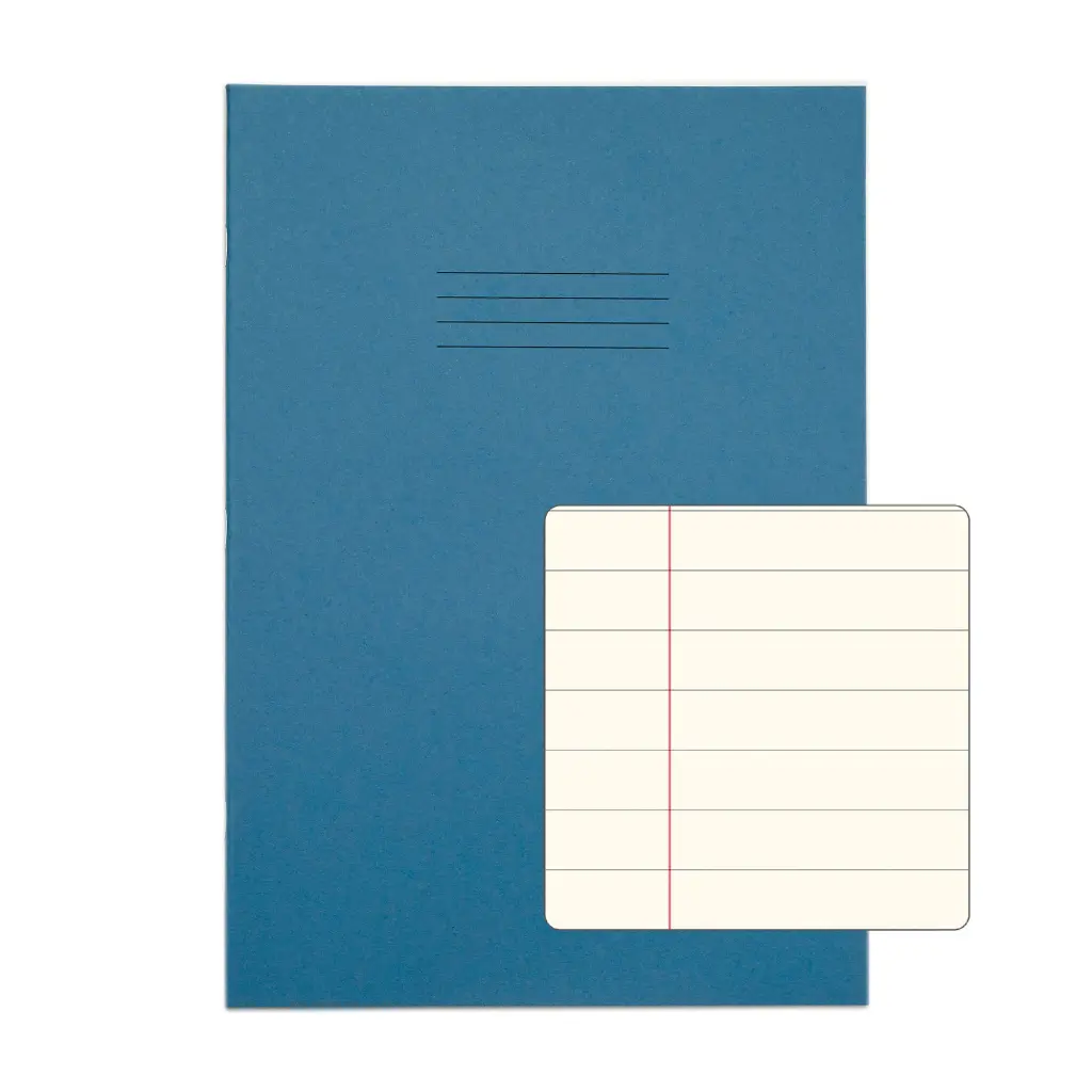 RHINO A4 Special Exercise Book 48 Page Light Blue with Tinted Cream Paper F12M (Pack of 10)