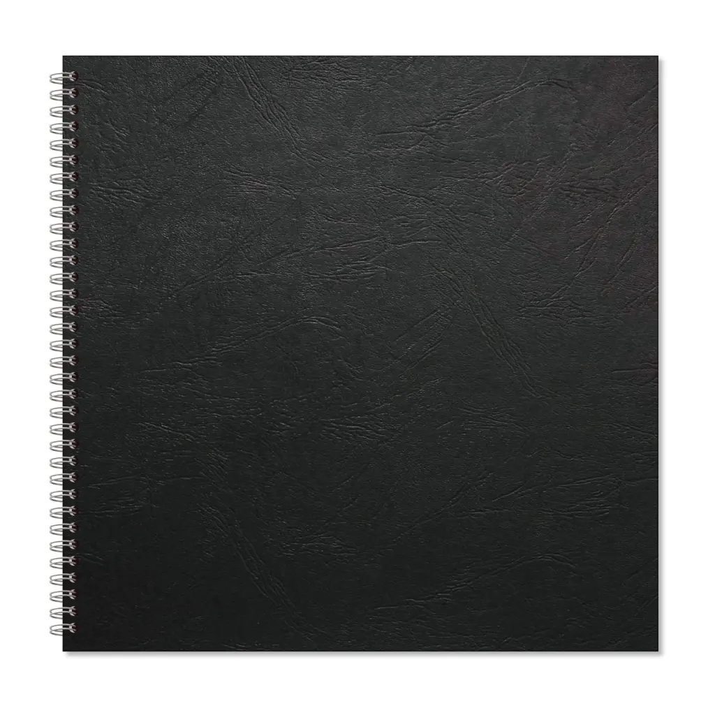 RHINO Oversize Hardback Scrapbook 40 Page Black Paper Plain Pack of 3