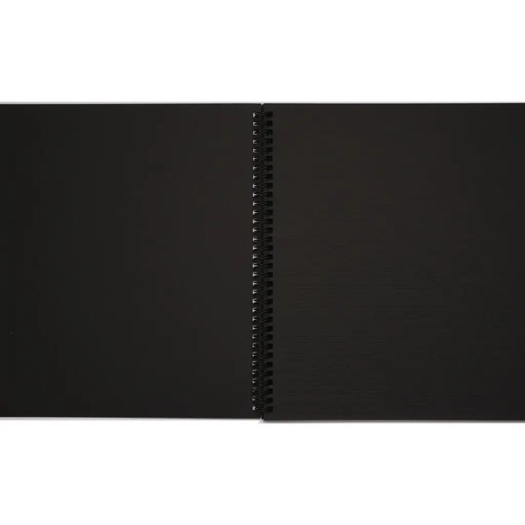 RHINO Oversize Hardback Scrapbook 40 Page Black Paper Plain Pack of 3