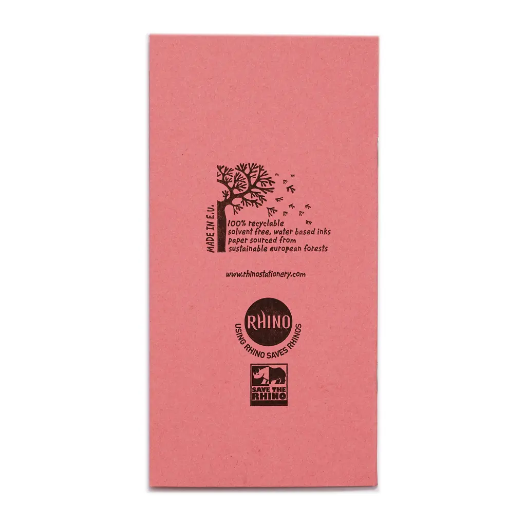 RHINO 8 x 4 Exercise Book 32 Pages, Pink 10mm Squared (Pack of 100)
