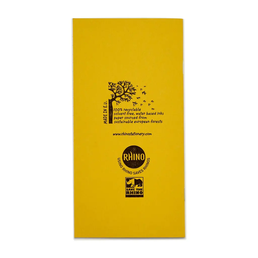 RHINO 8 x 4 Exercise Book 32 Page, Yellow, F8 (Pack of 100)