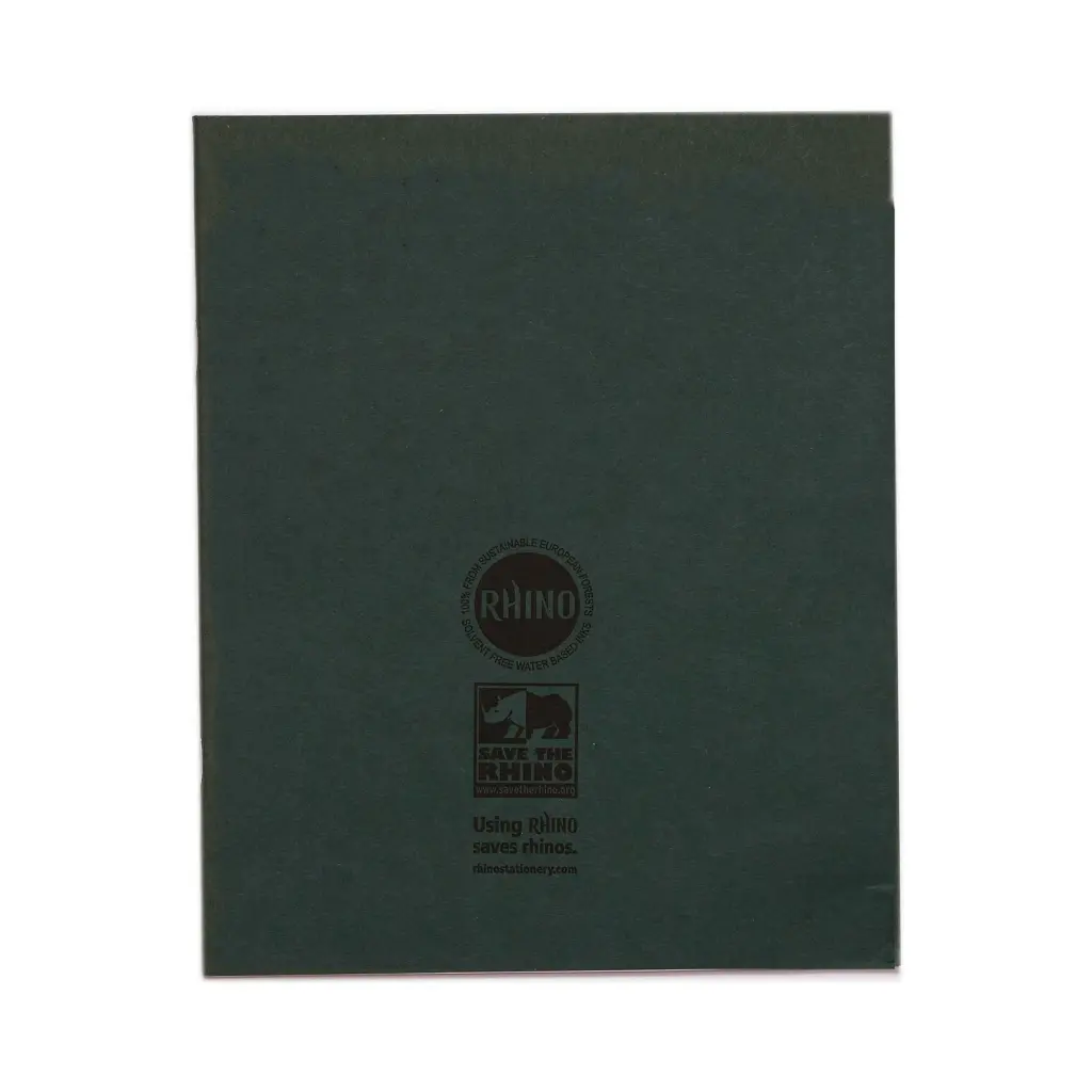 RHINO 8 x 6.5 Exercise Book 48 Page, Dark Green, F8/B (Pack of 100)
