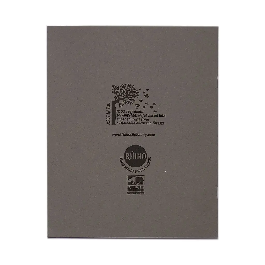 RHINO 8 x 6.5 Exercise Book 48 Page, Grey, F8M (Pack of 100)