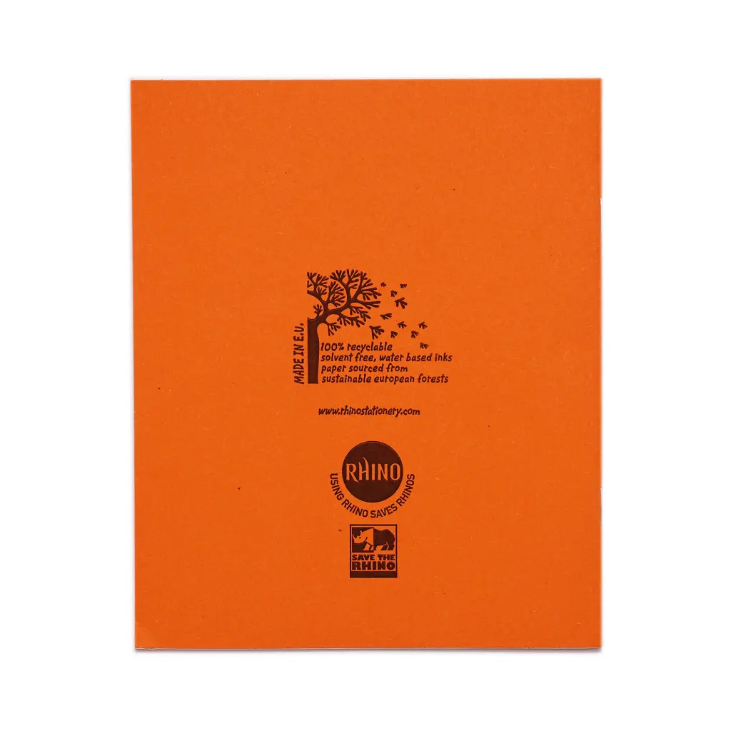 RHINO 8 x 6.5 Exercise Book 48 Page, Orange, S5 (Pack of 100)