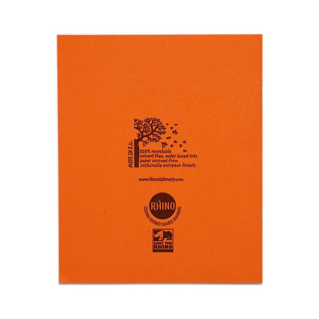 RHINO 8 x 6.5 Exercise Book 48 Page, Orange, S7 (Pack of 100)