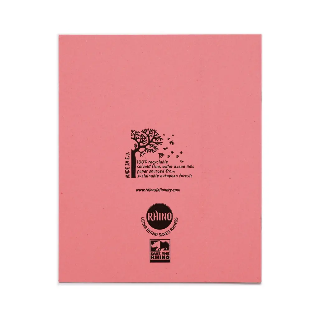 RHINO 8 x 6.5 Exercise Book 48 Page, Pink, B (Pack of 100)
