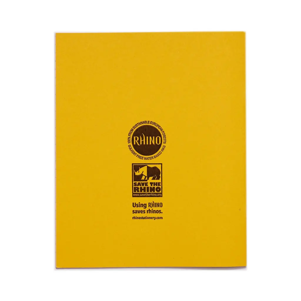 RHINO 8 x 6.5 Exercise Book 48 Page, Yellow, S7 (Pack of 100)