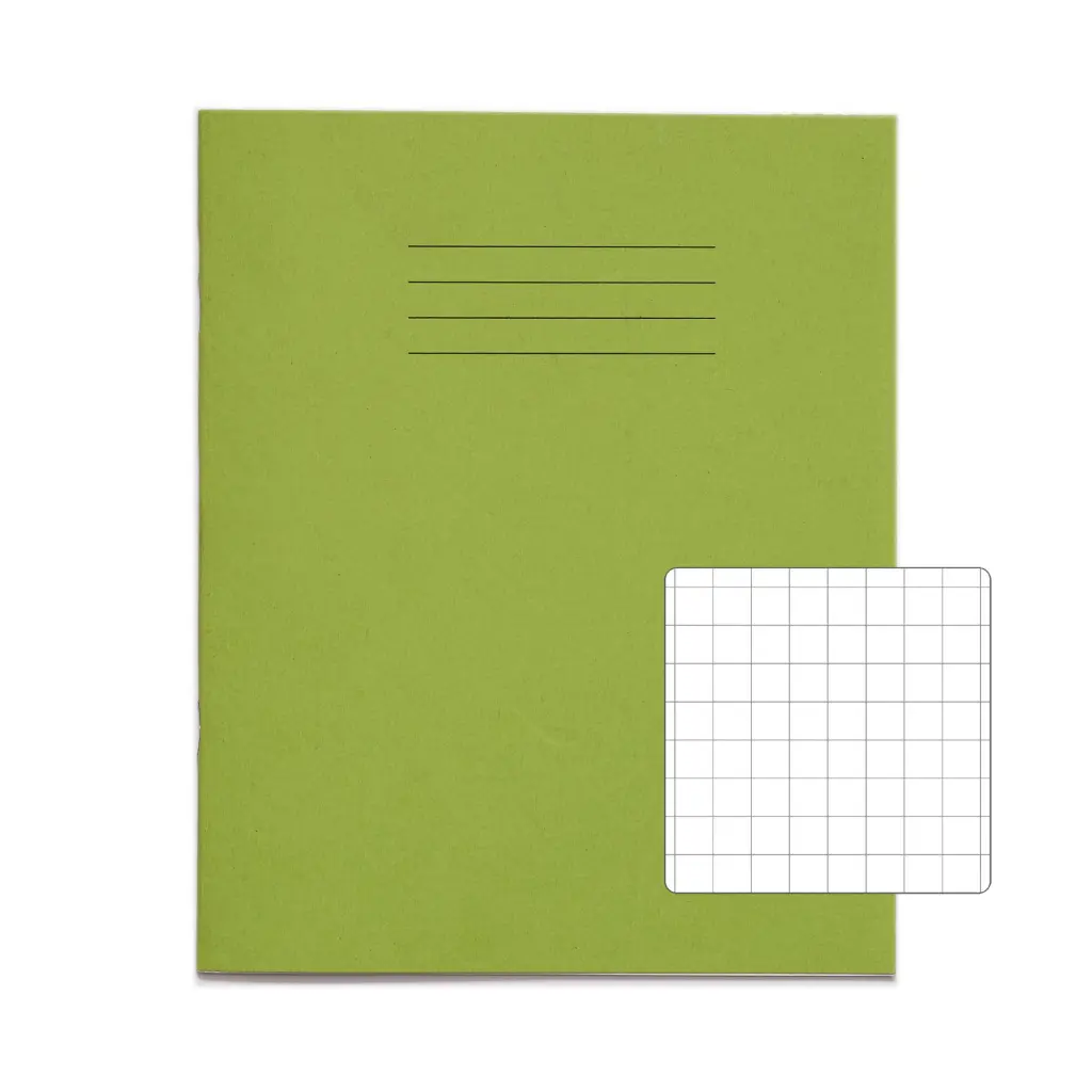 RHINO 8 x 6.5 Exercise Book 80 Page Light Green  S10 (Pack of 100)