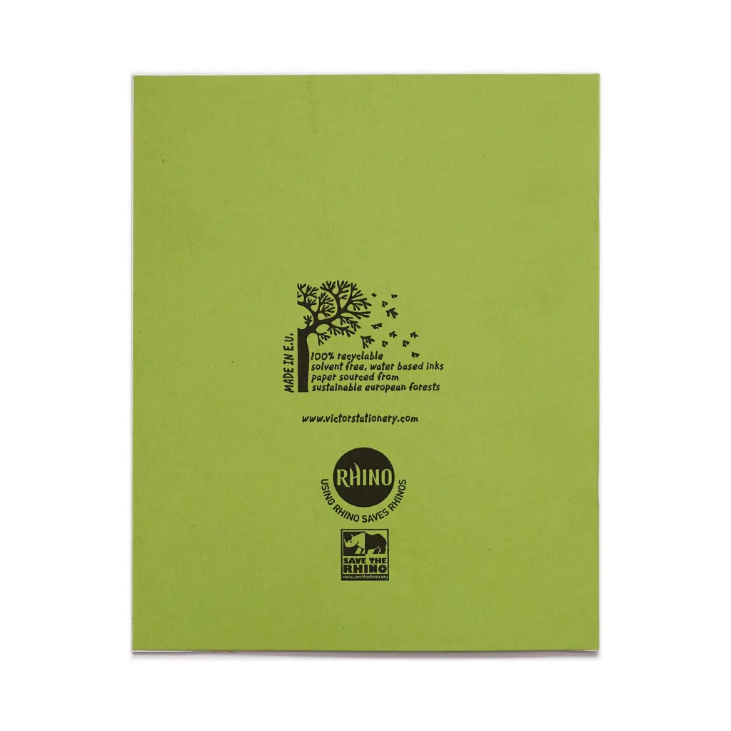 RHINO 8 x 6.5 Exercise Book 80 Page Light Green  S10 (Pack of 100)