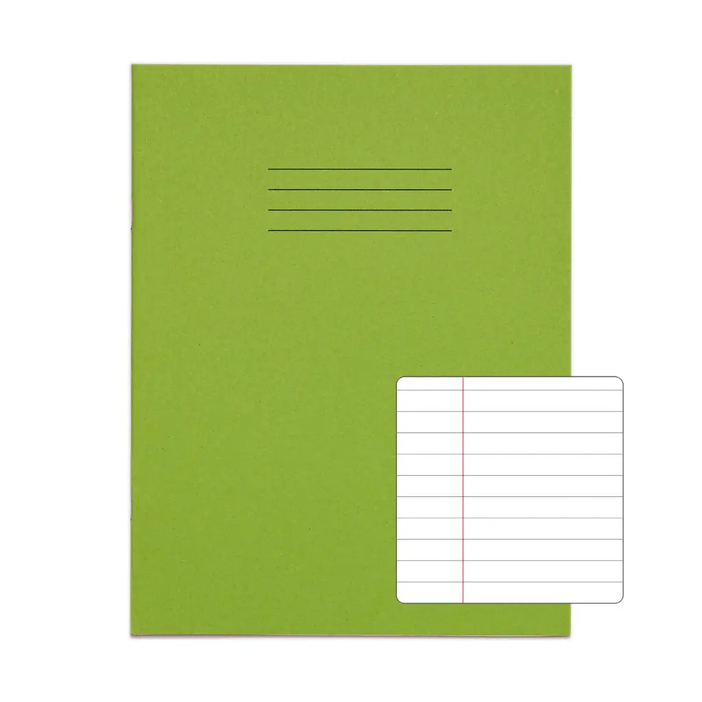 RHINO 9 x 7 Exercise Book 48 Page, Light Green, F8M (Pack of 100)