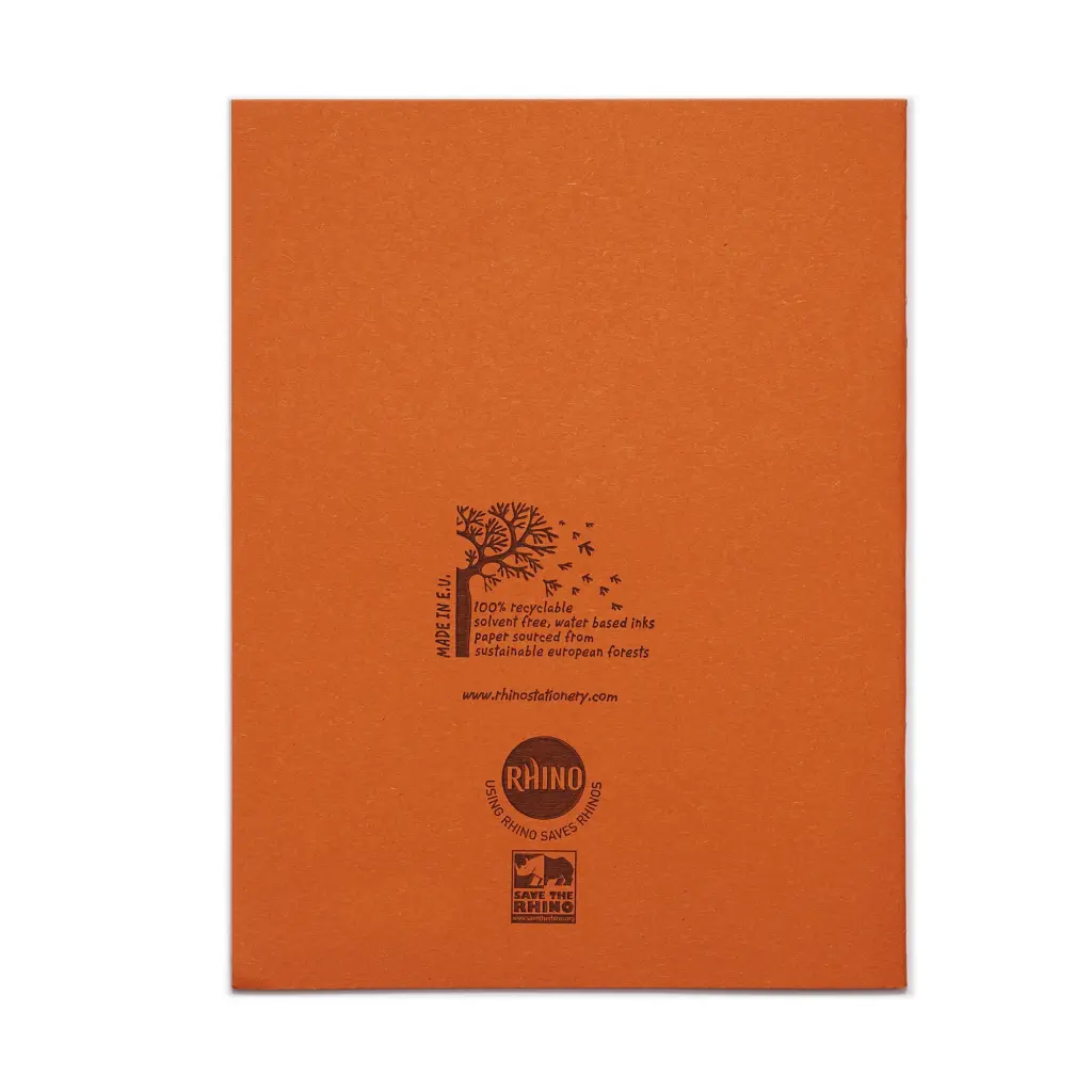 RHINO 9 x 7 Exercise Book 48 Page, Orange, S5 (Pack of 100)