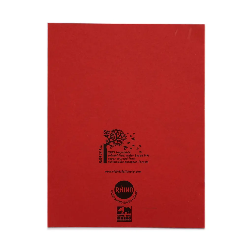 RHINO 9 x 7 Exercise Book 48 Page, Red, F8M (Pack of 100)