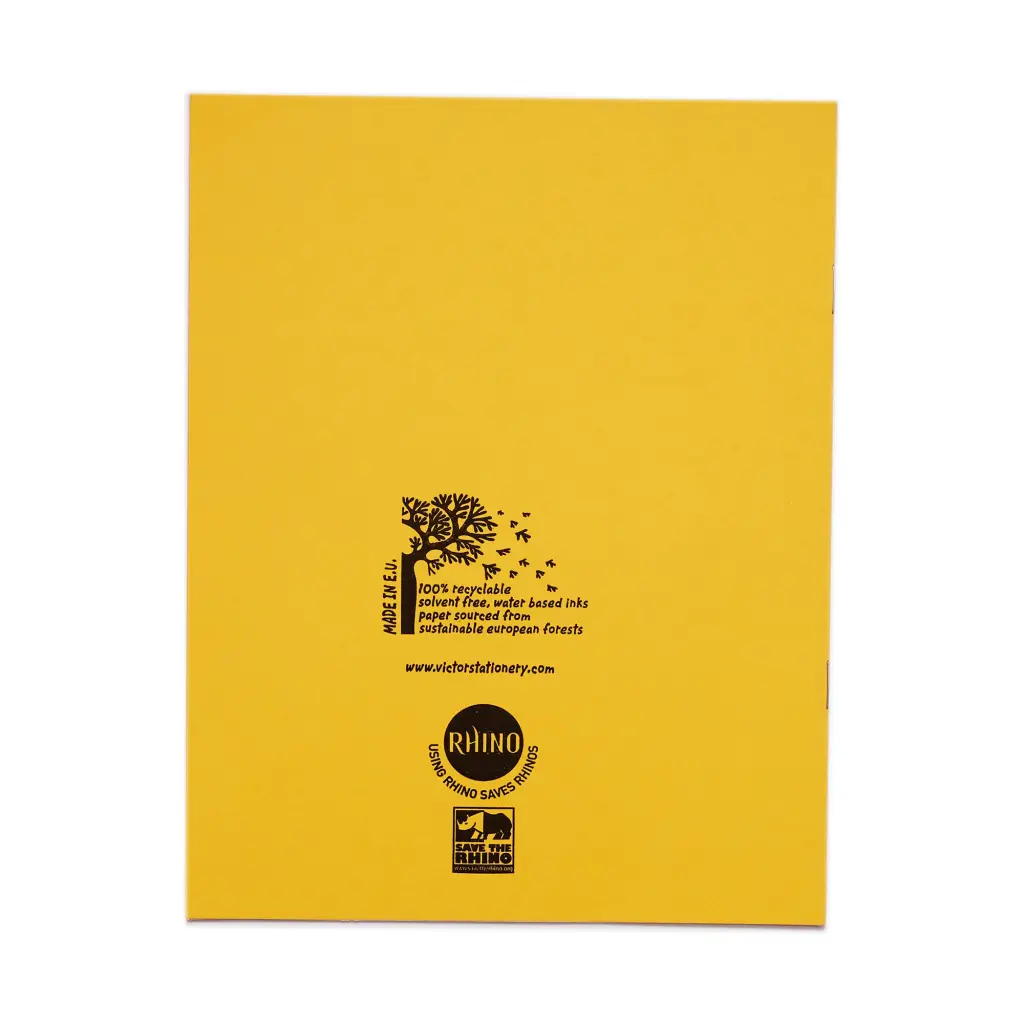 RHINO 9 x 7 Exercise Book 48 Page, Yellow, F8M (Pack of 100)