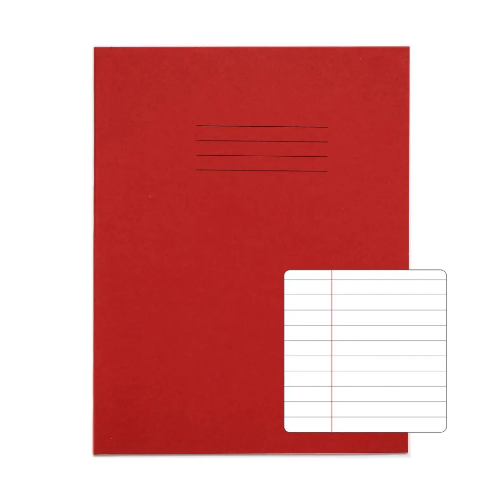 RHINO 9 x 7 Exercise Book 64 Page  F8M Red (Pack of 100)