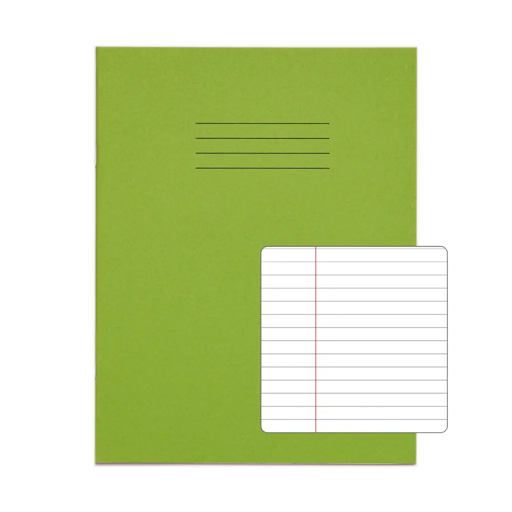 RHINO 9 x 7 Exercise Book 80 Page, Light Green, F6M (Pack of 100)