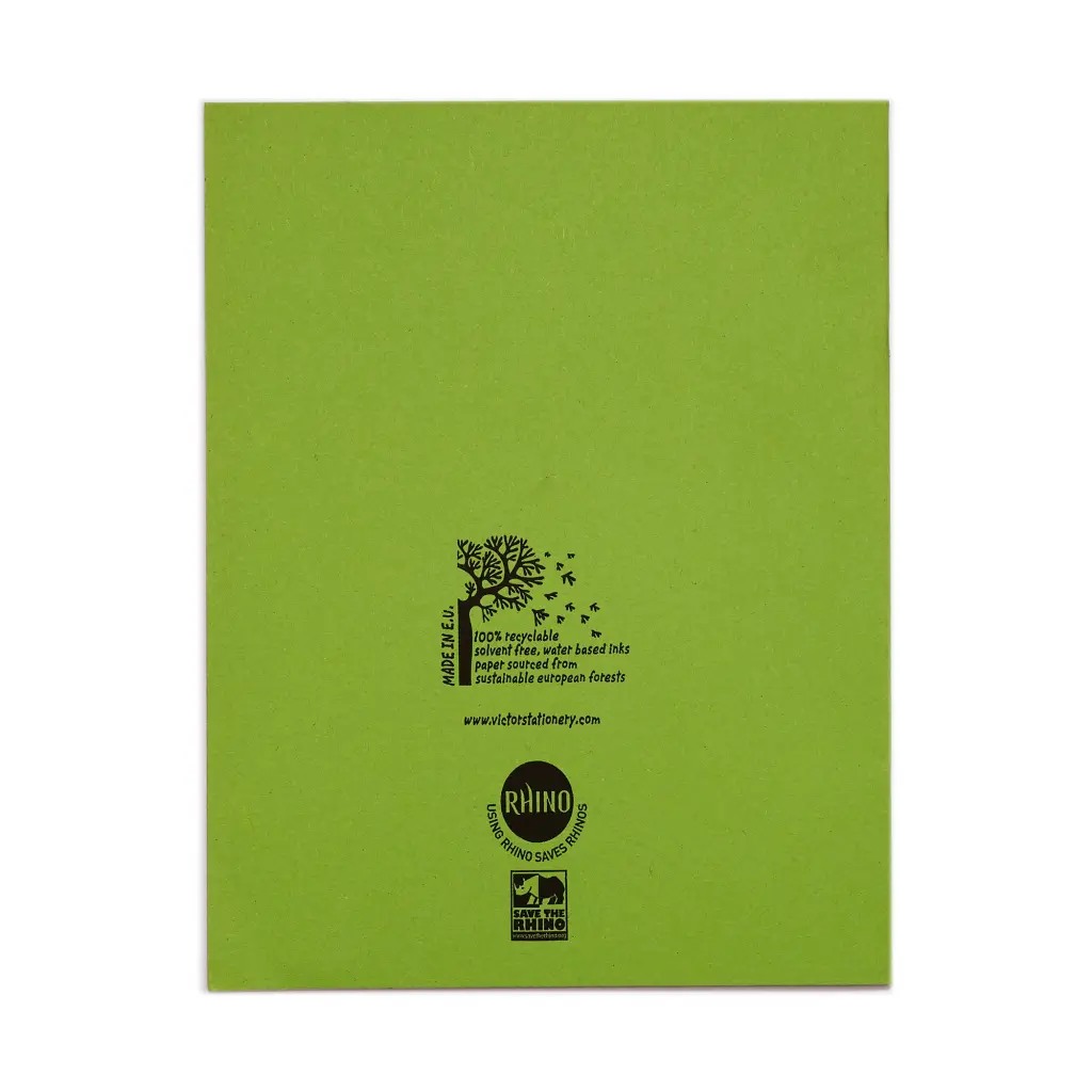 RHINO 9 x 7 Exercise Book 80 Page, Light Green, F6M (Pack of 100)