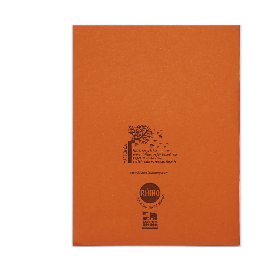 RHINO 9 x 7 Exercise Book 80 Page, Orange, S5 (Pack of 100)