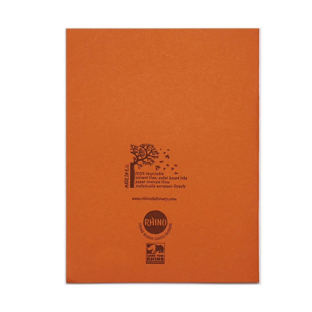 RHINO 9 x 7 Exercise Book 80 Page, Orange, S7 (Pack of 100)
